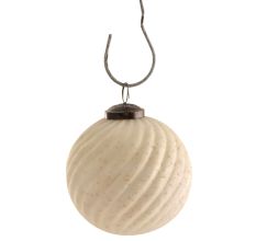 Antique Cream round wave Christmas Hanging